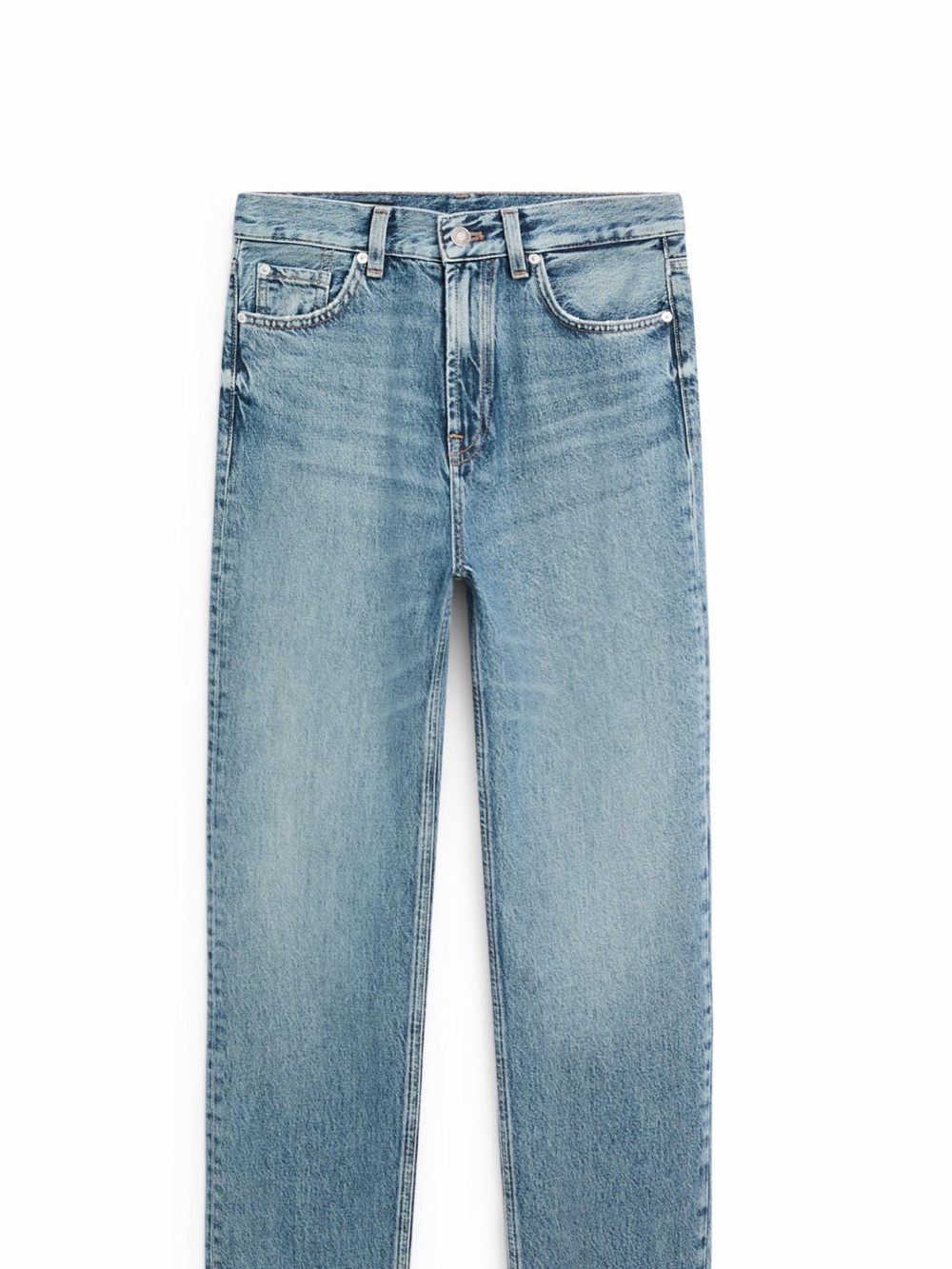 Massimo Dutti Light Blue Women's Straight-Leg Jeans